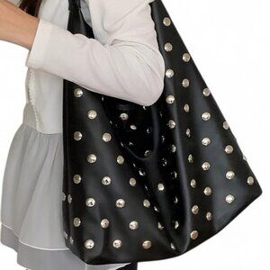 Shiny Studs Oversize Hobo Bag